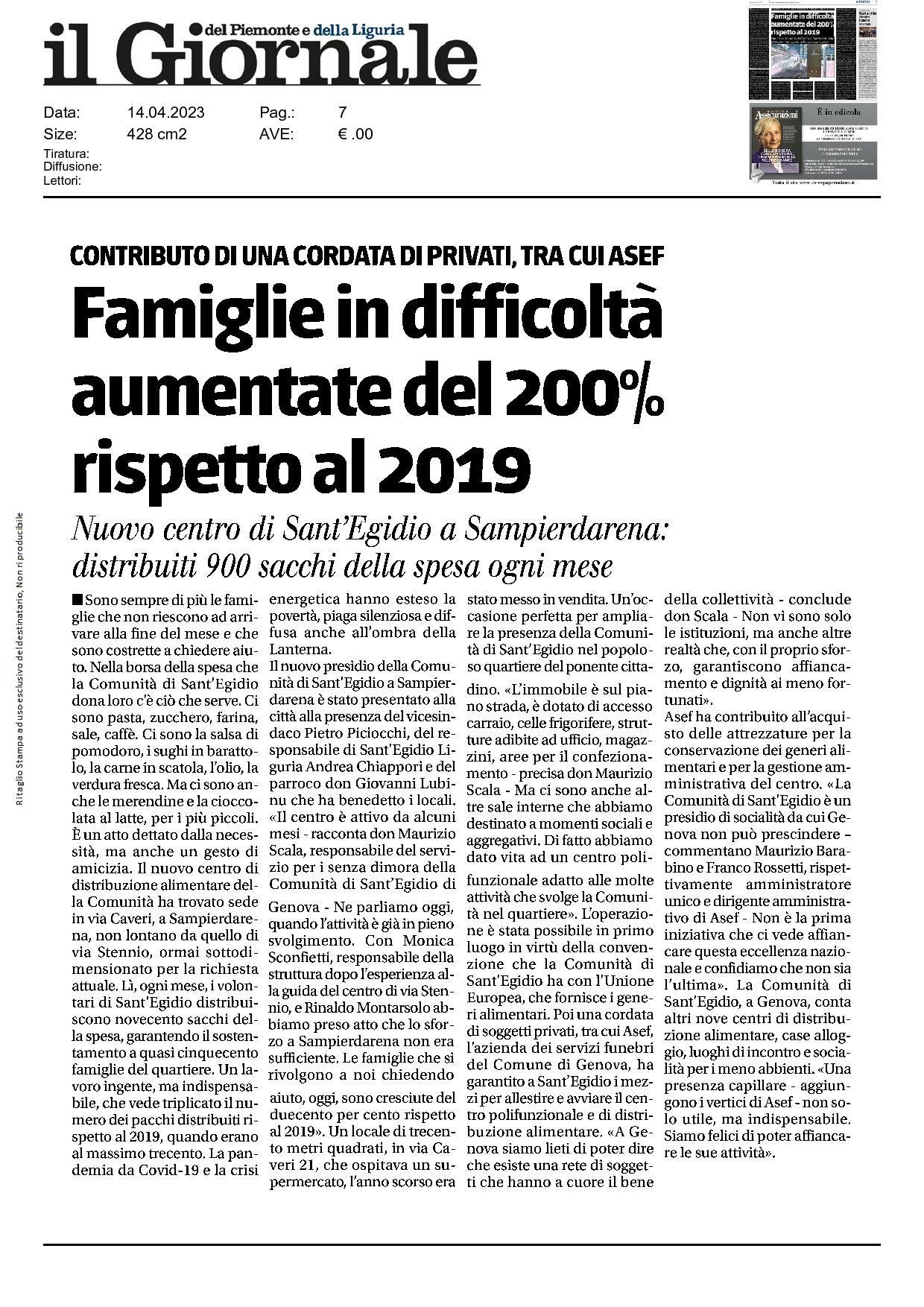 Articolo uscito sul Giornale