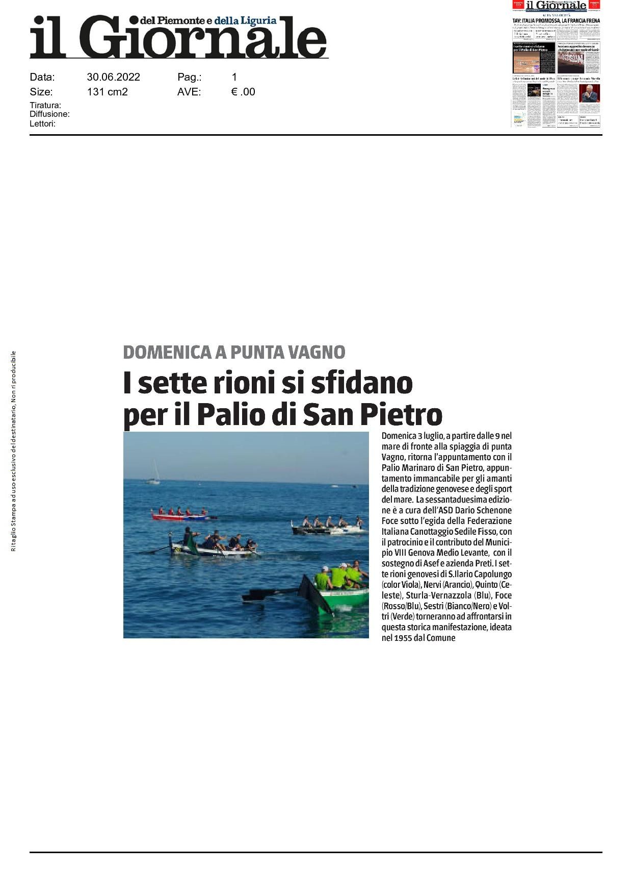 Articolo uscito sul Giornale